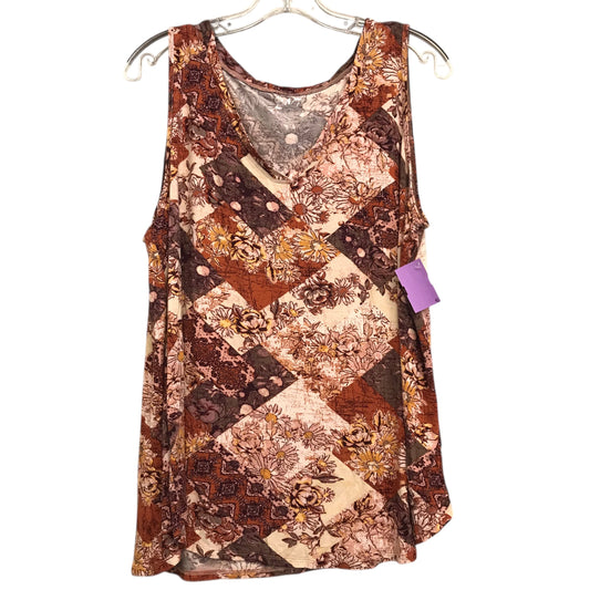 Top Sleeveless By Maurices In Brown & Gold, Size:L