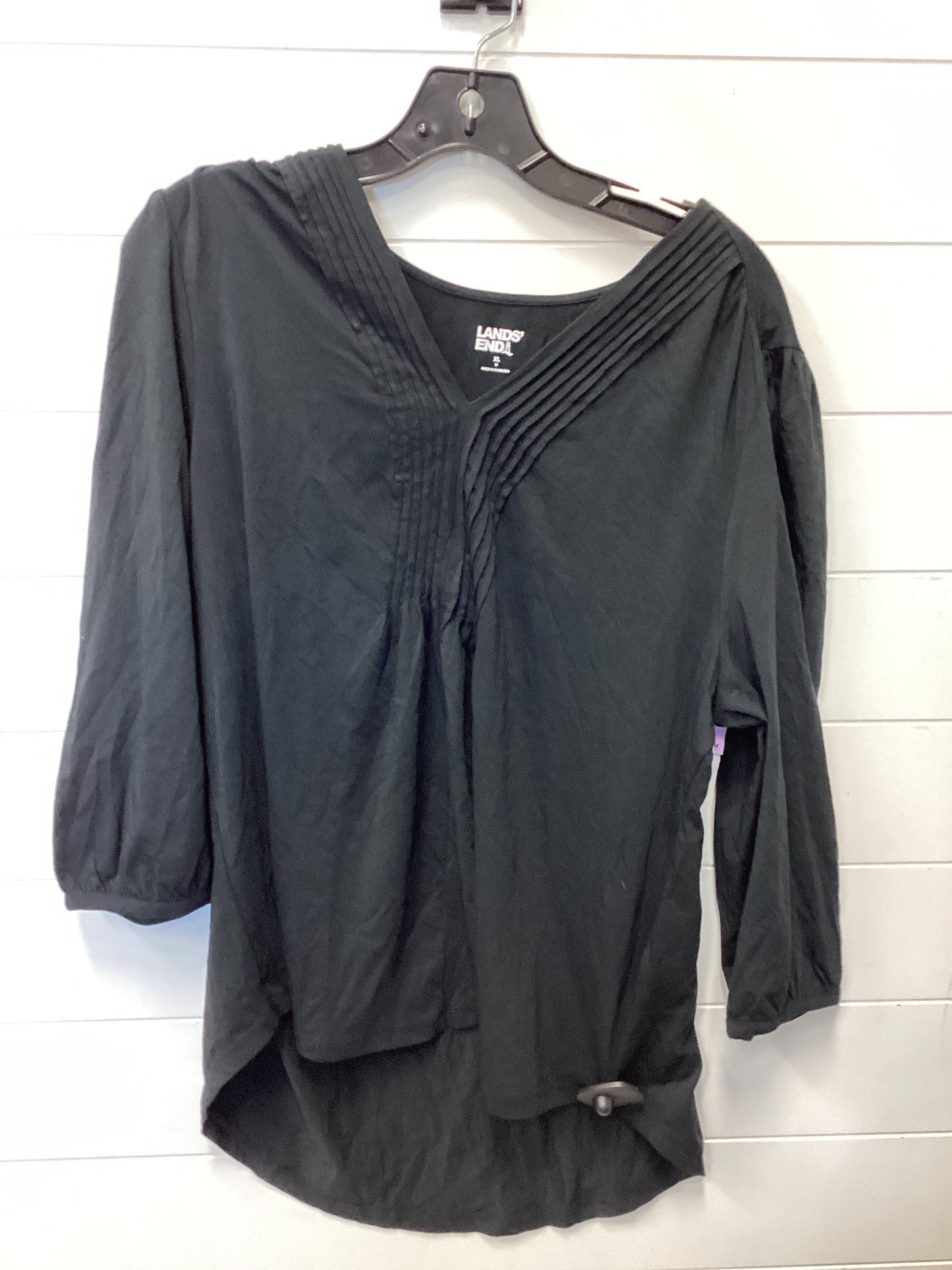 Top Ls By Lands End In Black, Size:Xl