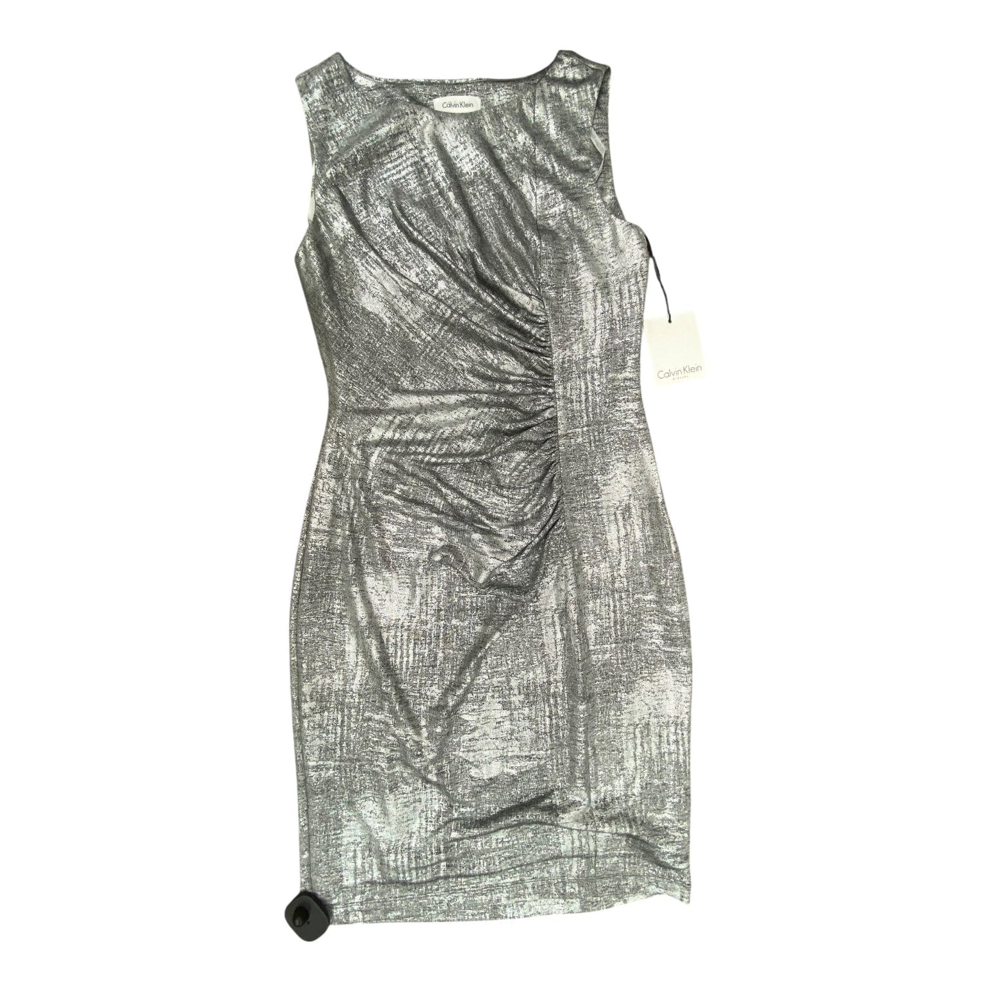 Dress Party Midi By Calvin Klein In Silver, Size:4