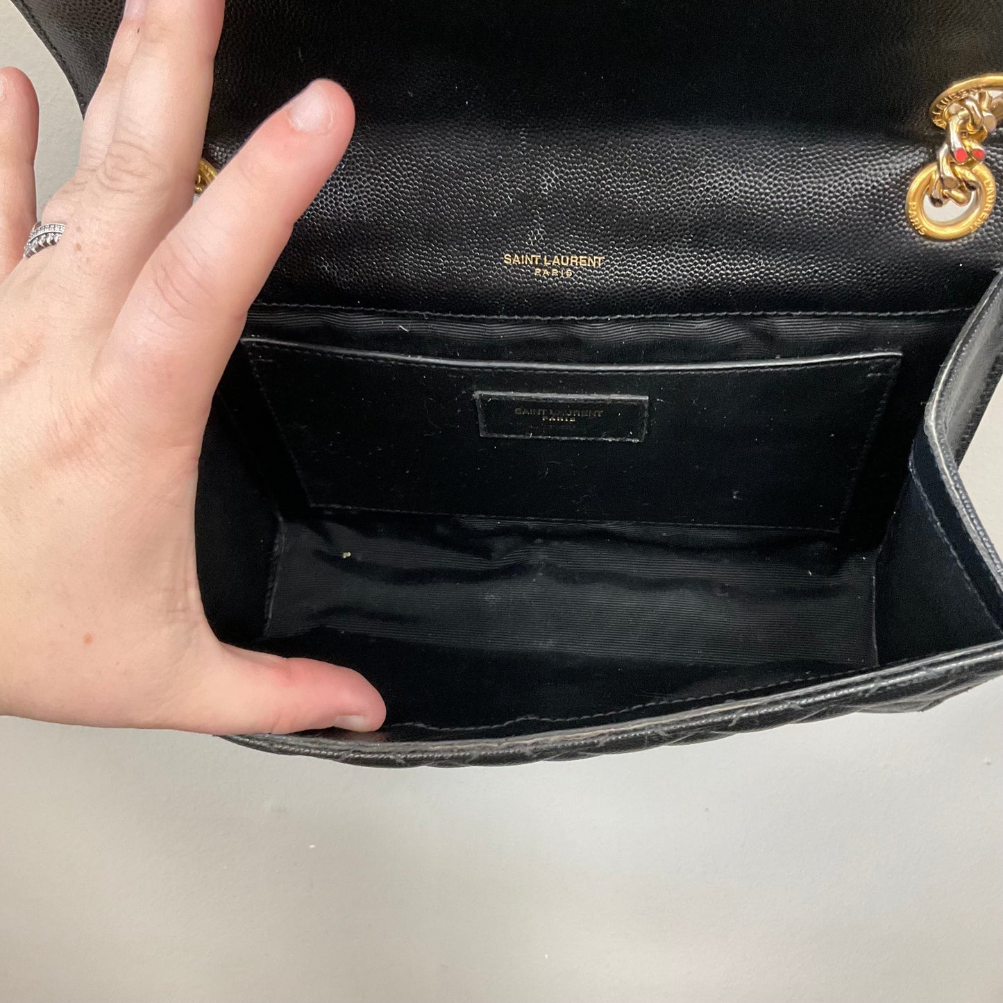 Crossbody Luxury Designer By Yves Saint Laurent In Black, Size:Medium