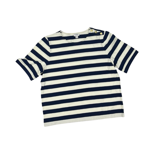 Top Ss By J. Crew In Blue & White, Size:M