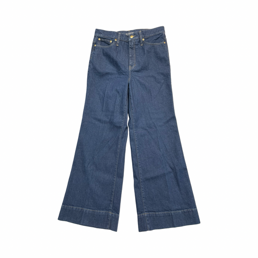 Jeans Wide Leg By J. Crew In Blue Denim, Size:10