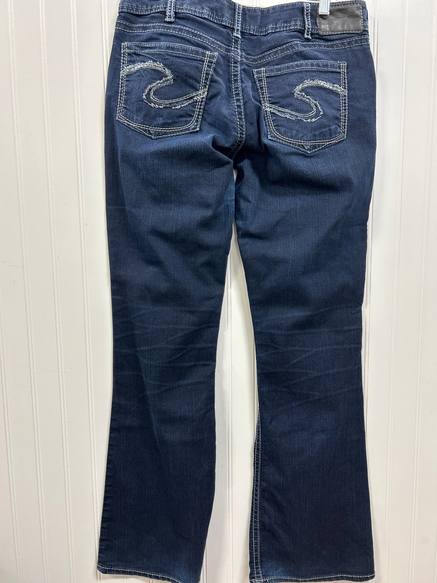 Jeans Boot Cut By Silver In Blue Denim, Size:10