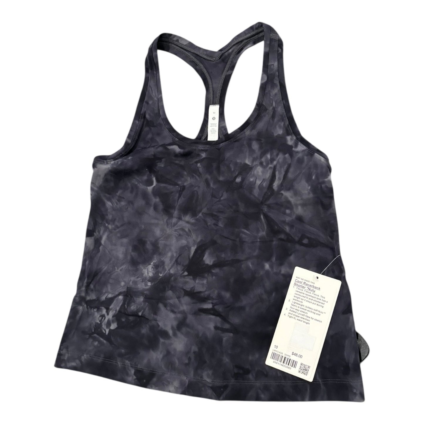 Athletic Tank Top By Lululemon In Tie Dye Print, Size:10