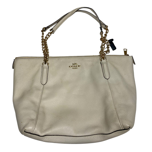 Handbag Designer By Coach In Cream, Size:Medium
