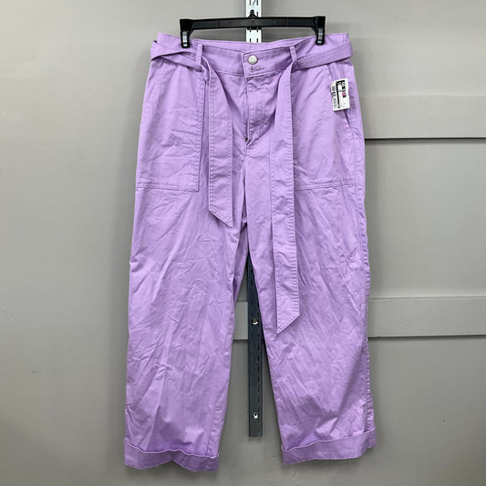 PANTS WIDE LEG CROPPED by LOFT In PURPLE, Size: 6