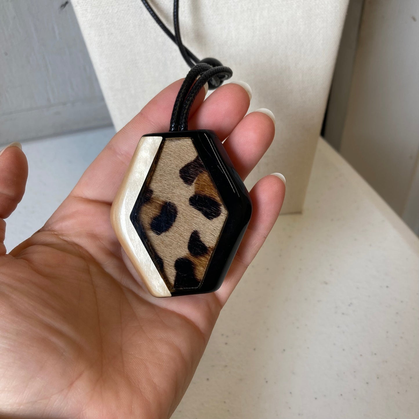 Necklace Pendant By Chicos In Animal Print