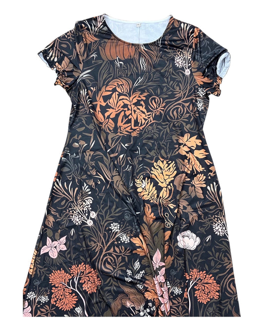 Dress Casual Maxi By Clothes Mentor In Black & Orange, Size:2X