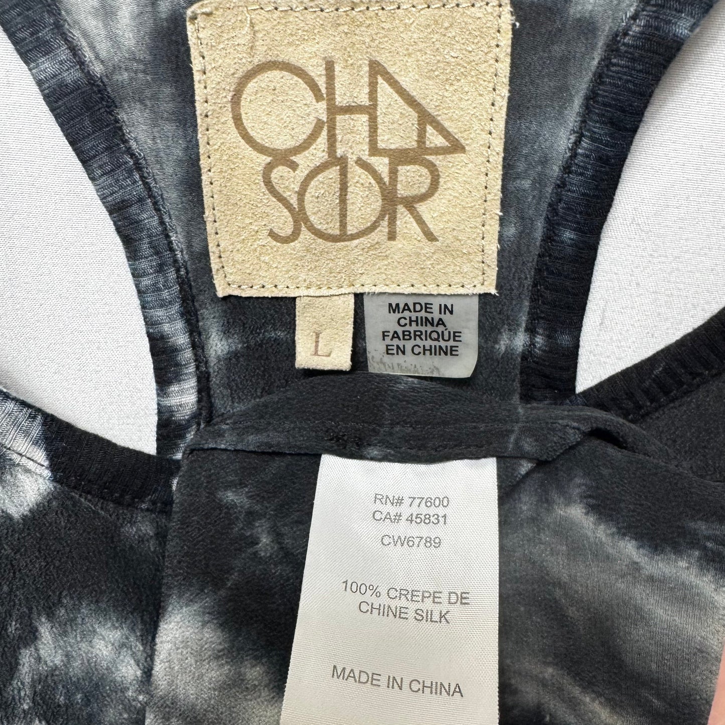 Silk Racerback Top Sleeveless By Chaser In Tie Dye Print, Size: L