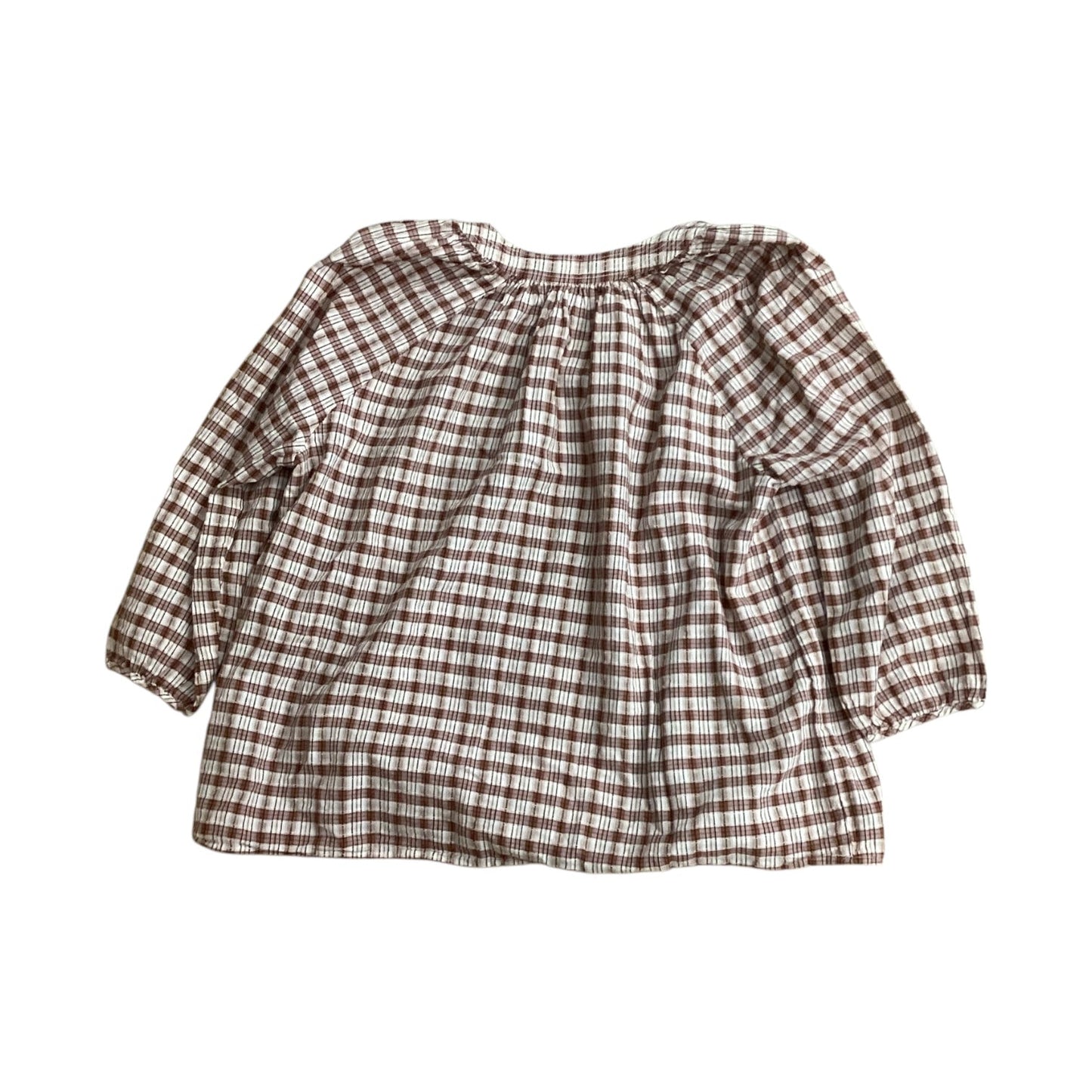 Top 3/4 Sleeve By Universal Thread In Checkered Pattern, Size:M