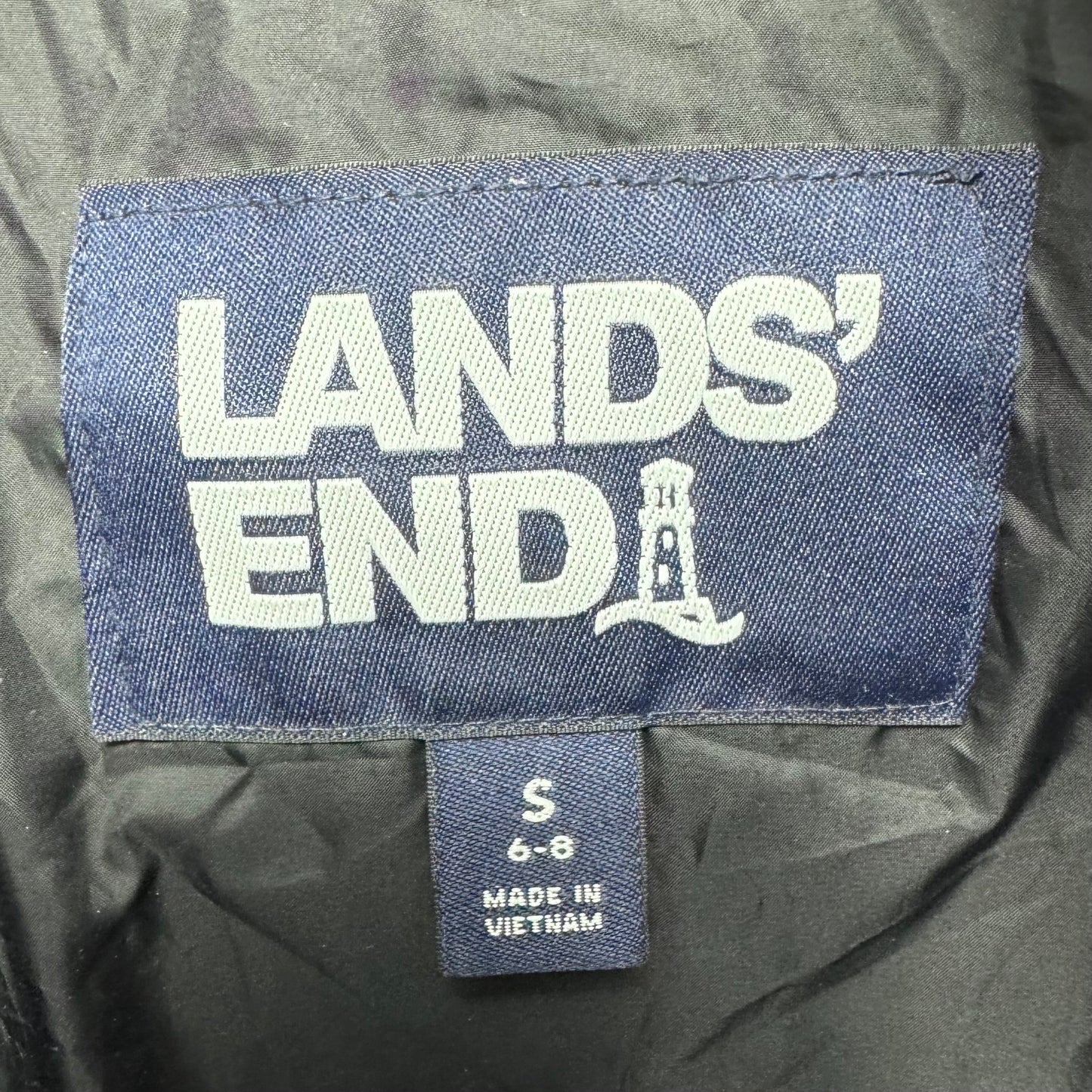 Down Puffer Jacket By Lands End In Black, Size: S