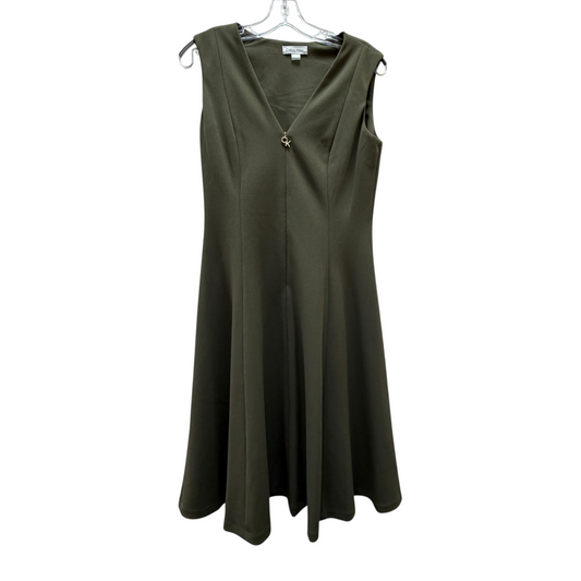 Dress Casual Midi By Calvin Klein In Green, Size:6