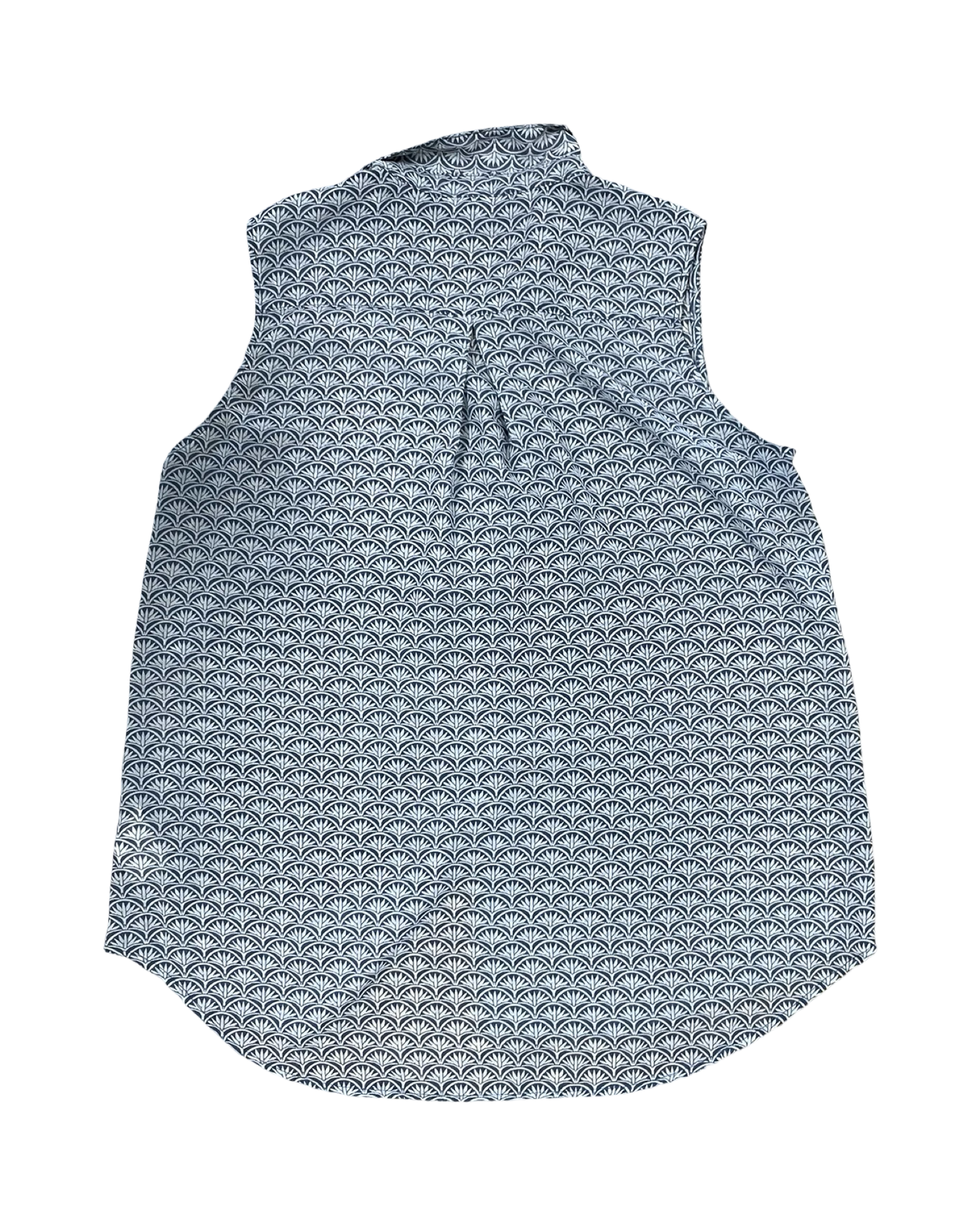 Top Sleeveless By H&M In Blue & Cream, Size:L