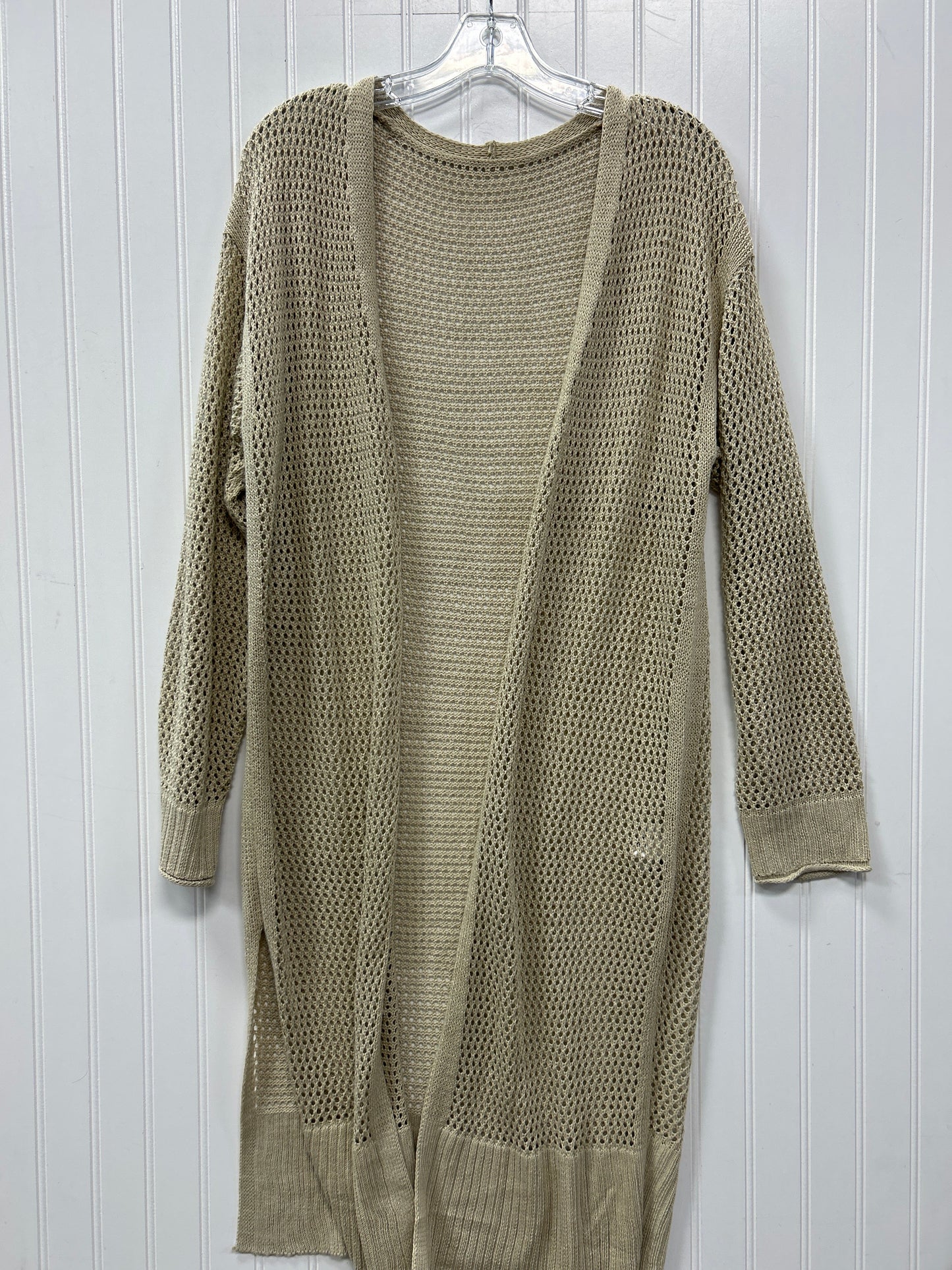 Sweater Cardigan By Clothes Mentor In Tan, Size:L