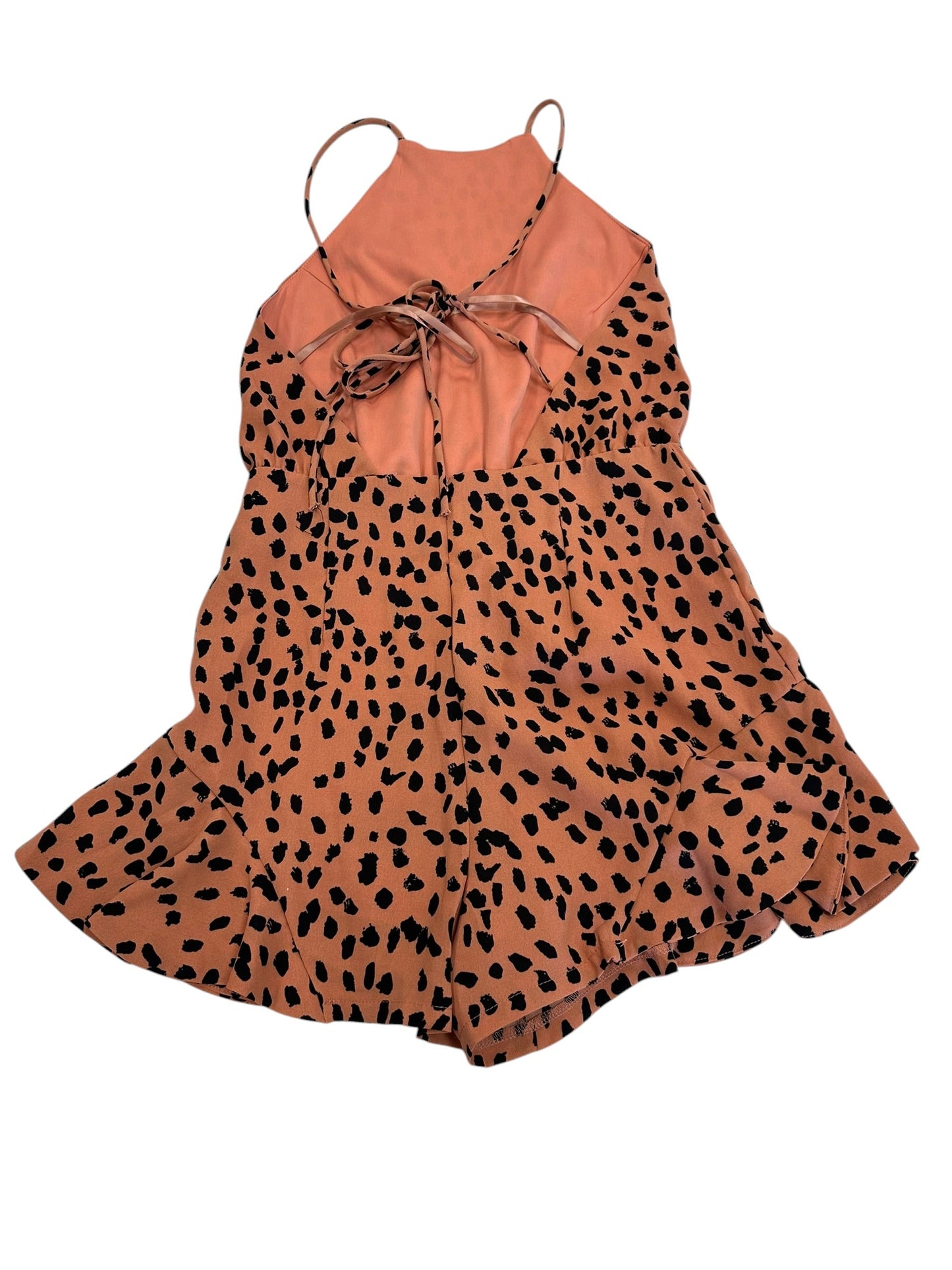Romper By She + Sky In Black & Tan, Size:S