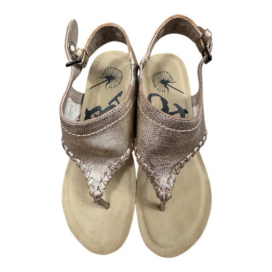 Sandals Heels Wedge By Otbt In Gold, Size:6