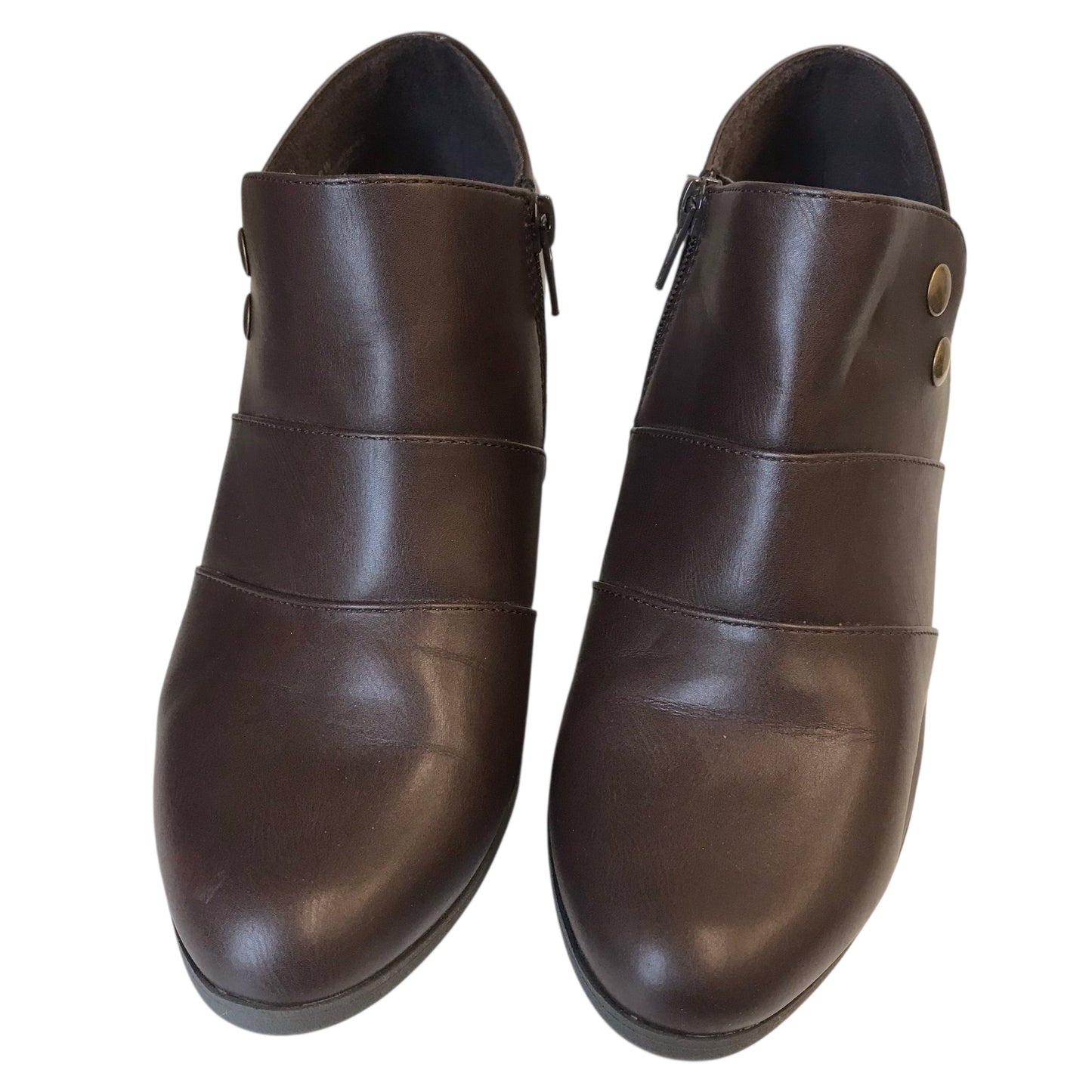 Boots Ankle Heels By Easy Street In Brown, Size:9