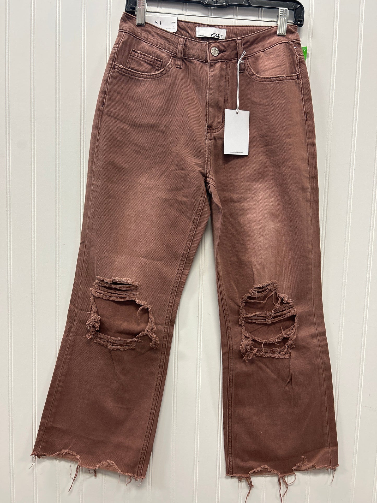 Jeans Straight By Vervet In Red Denim, Size:2 NWT