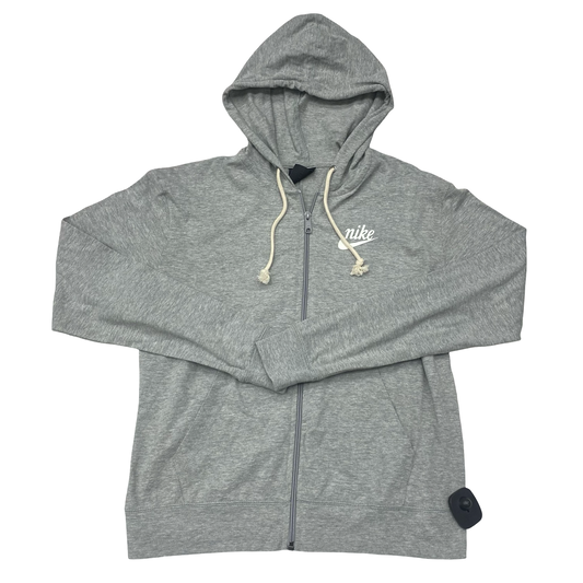 Athletic Jacket By Nike In Grey, Size:S