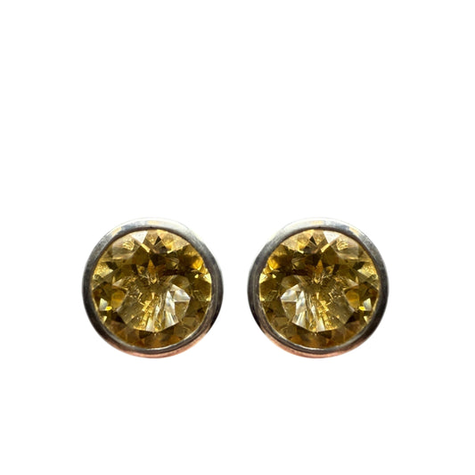Citrine & Sterling Silver Stud Earrings