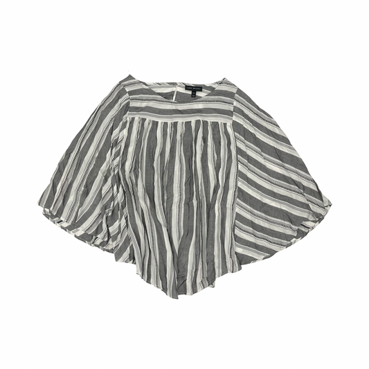 Blouse Ls By Lane Bryant In Grey & White, Size:L