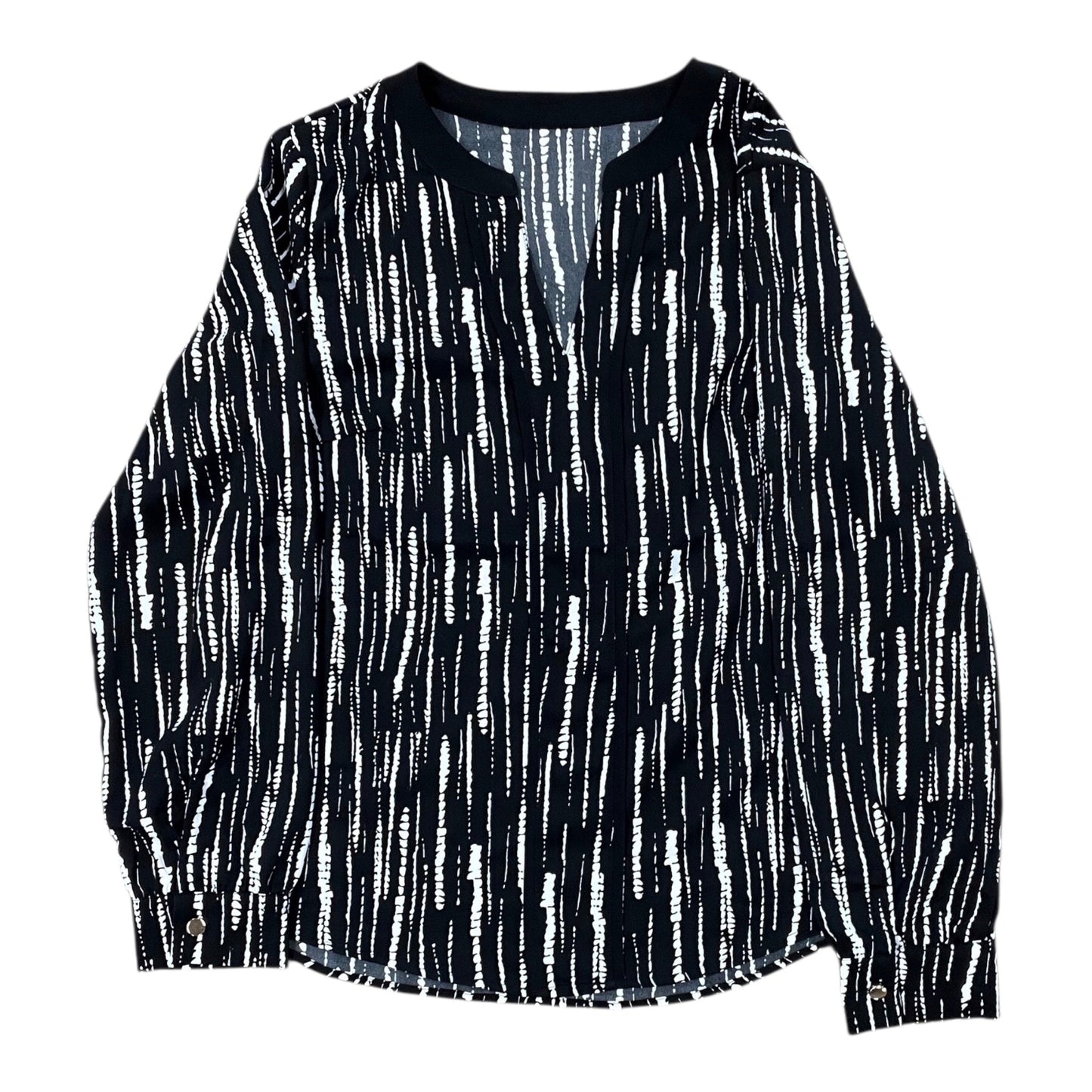Top Ls By Clothes Mentor In Black & White, Size:M