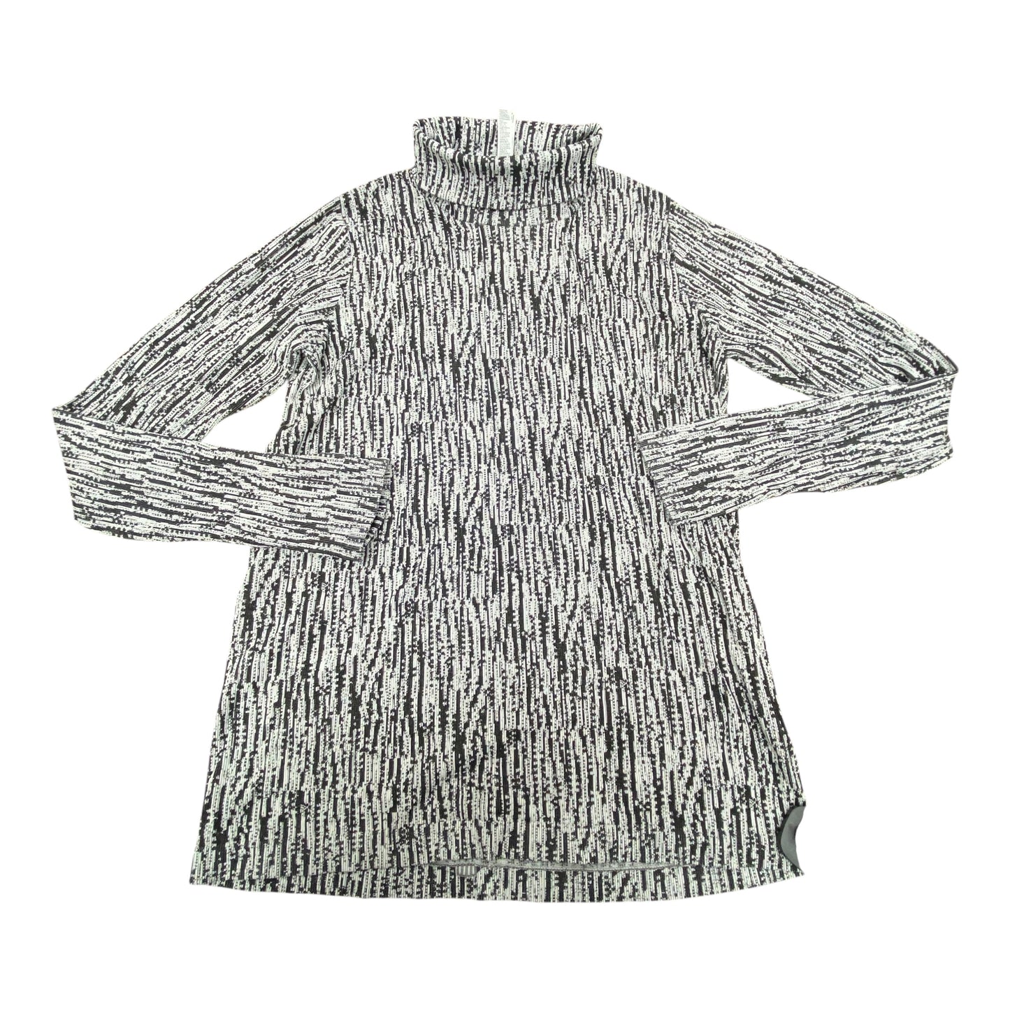 Athletic Top Ls Collar By Athleta In Black & White, Size:Xl