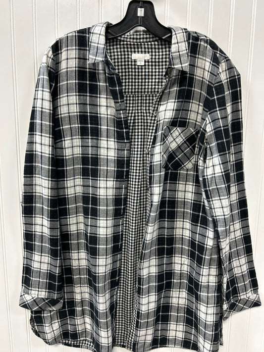 Top Ls By J. Jill In Plaid Pattern, Size:M