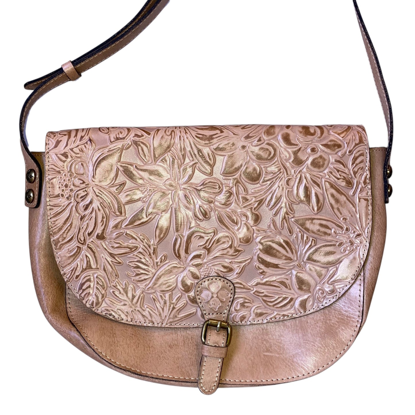 Crossbody Designer By Patricia Nash In Tan, Size:Large