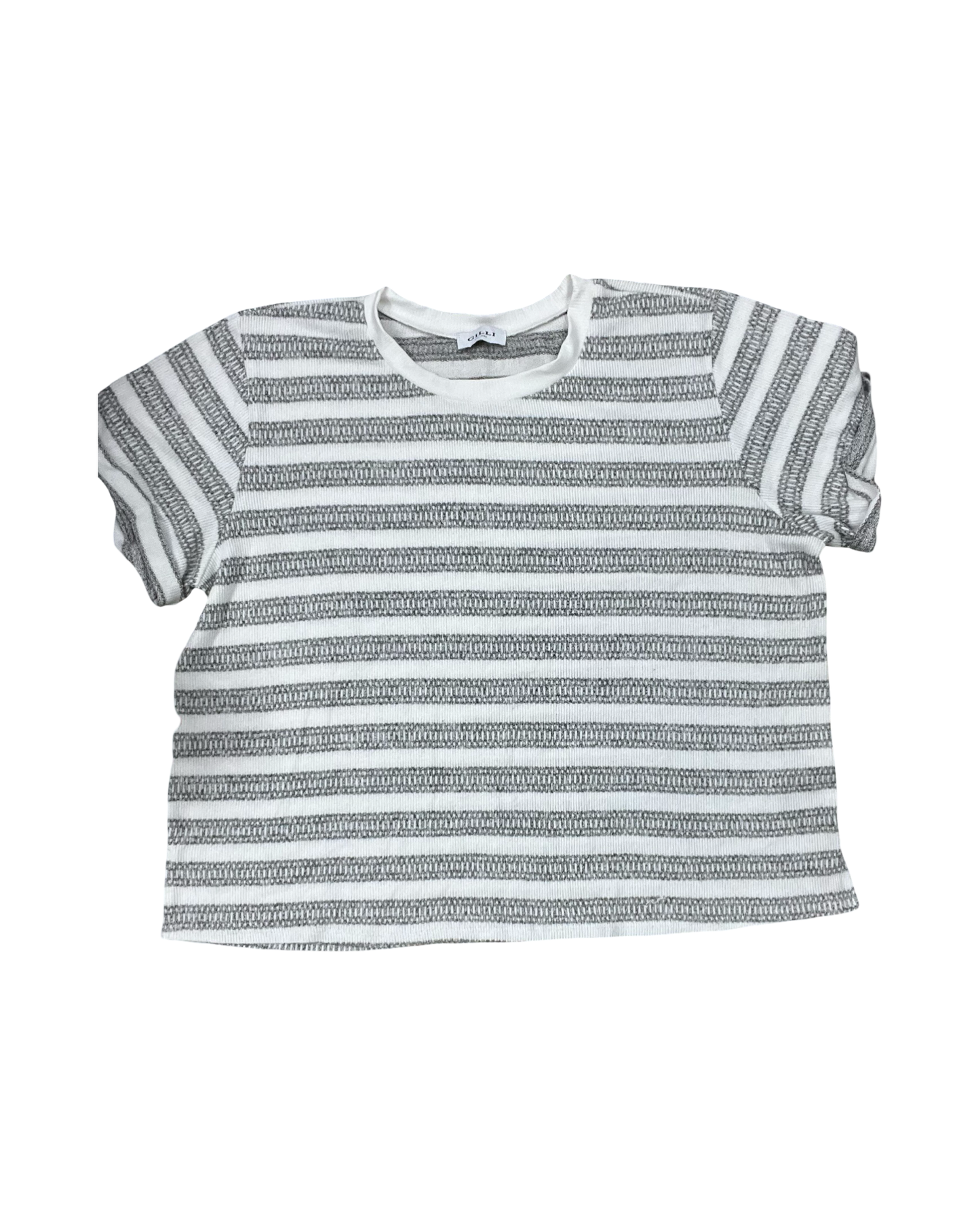 Top Ss By Gilli In Grey & White, Size:2X