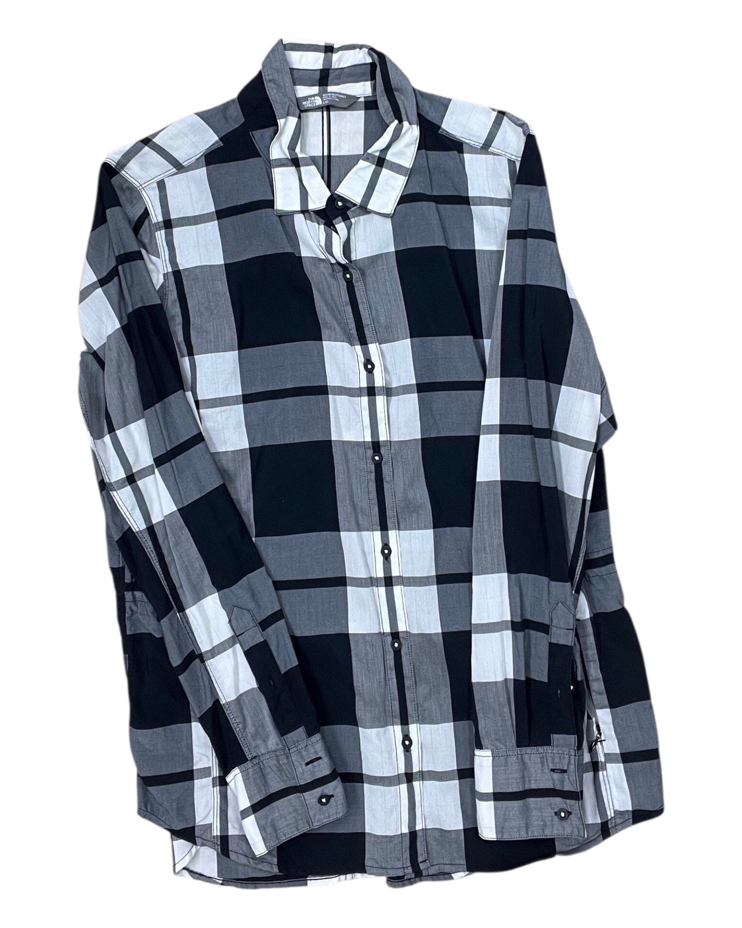 Blouse Ls By The North Face In Black & Grey, Size:L