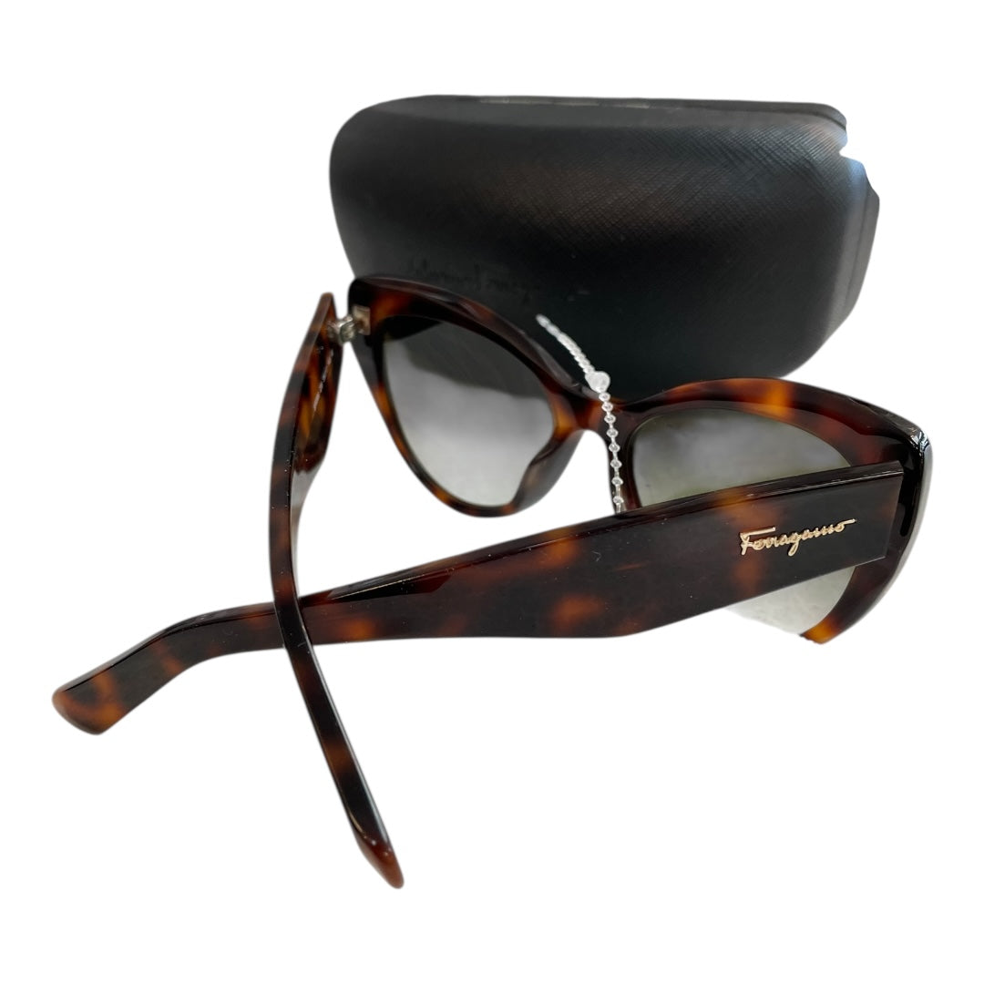 Sunglasses Luxury Designer By Ferragamo In Brown