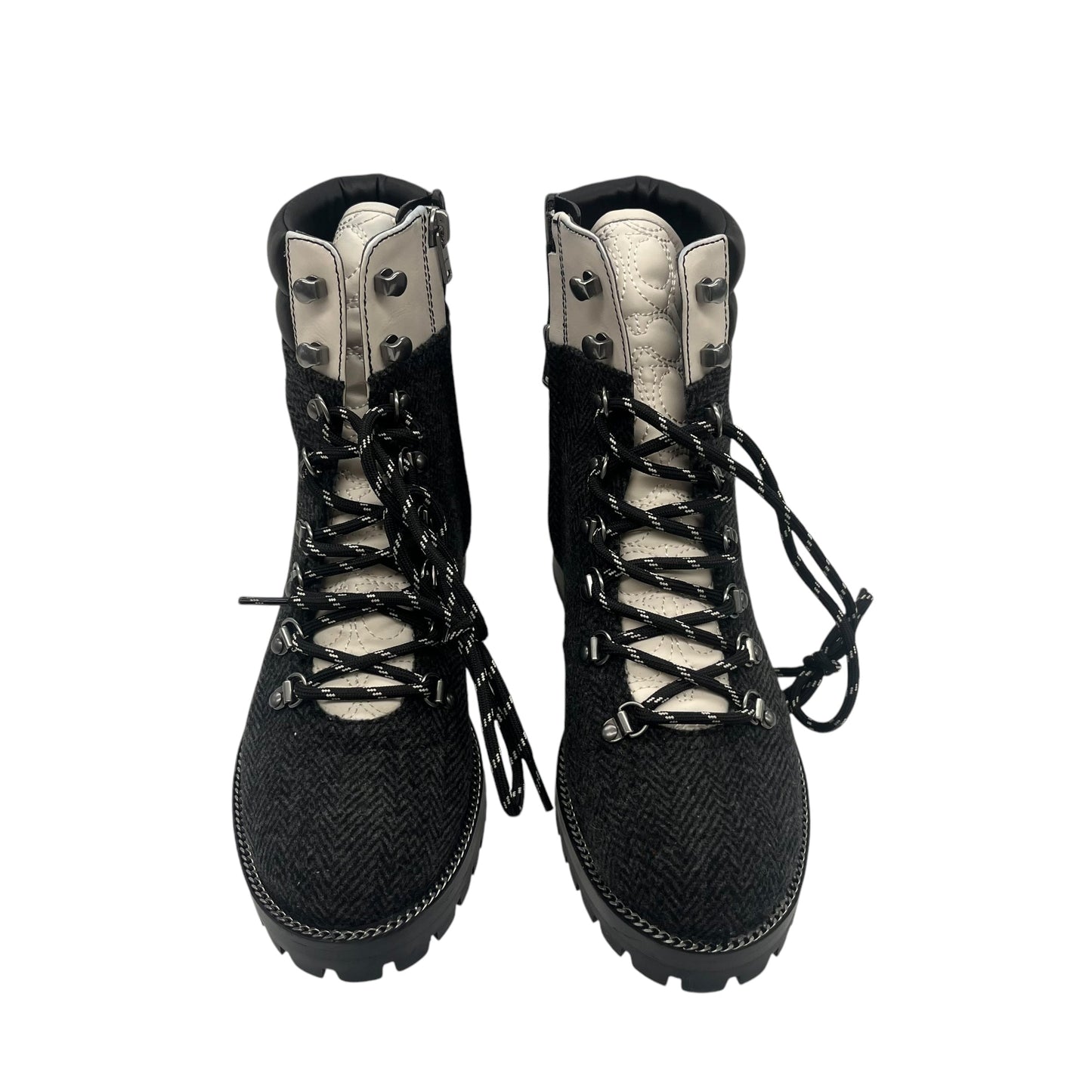 Boots Designer By Coach In Grey, Size:7.5