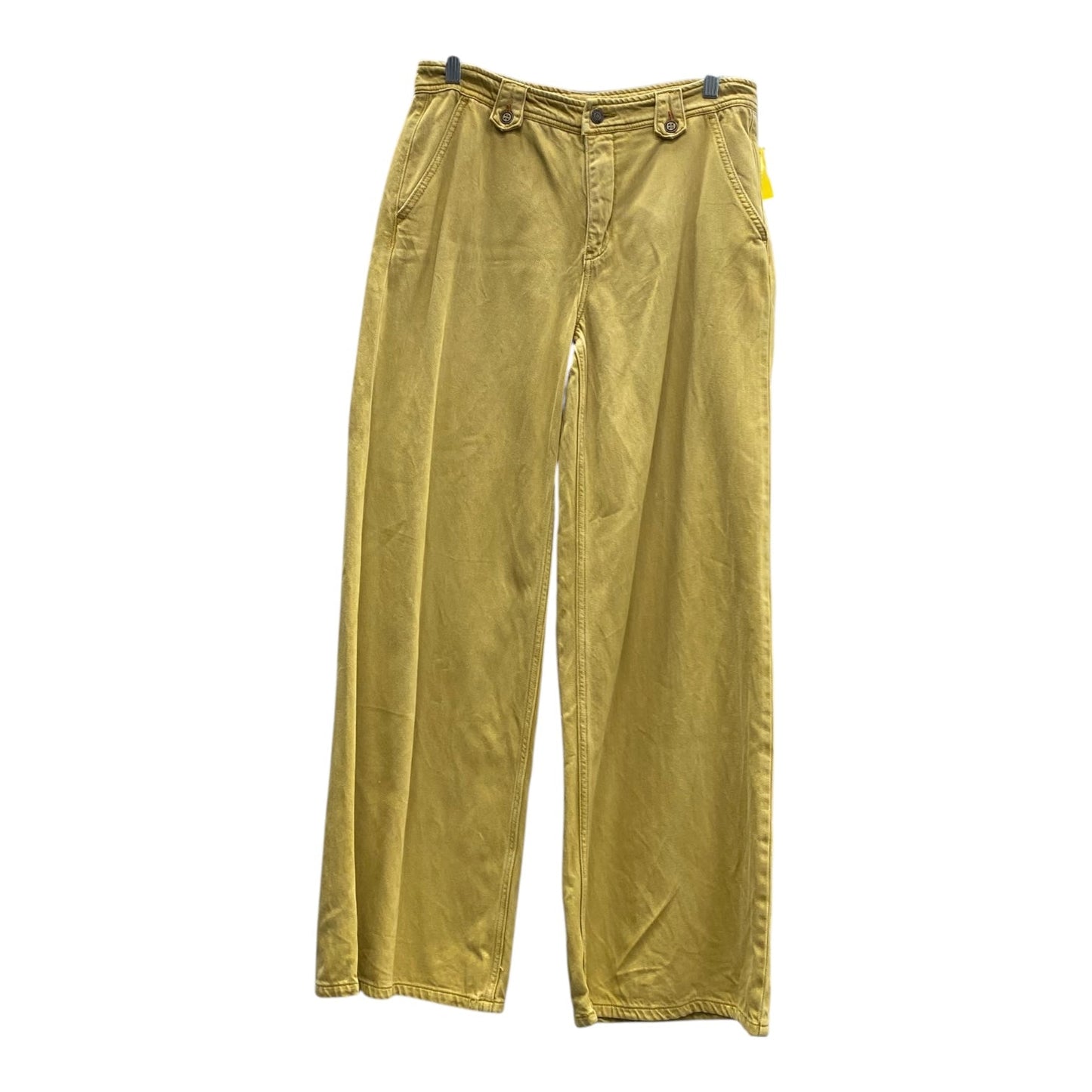 Pants Wide Leg By Pilcro In Yellow, Size:8
