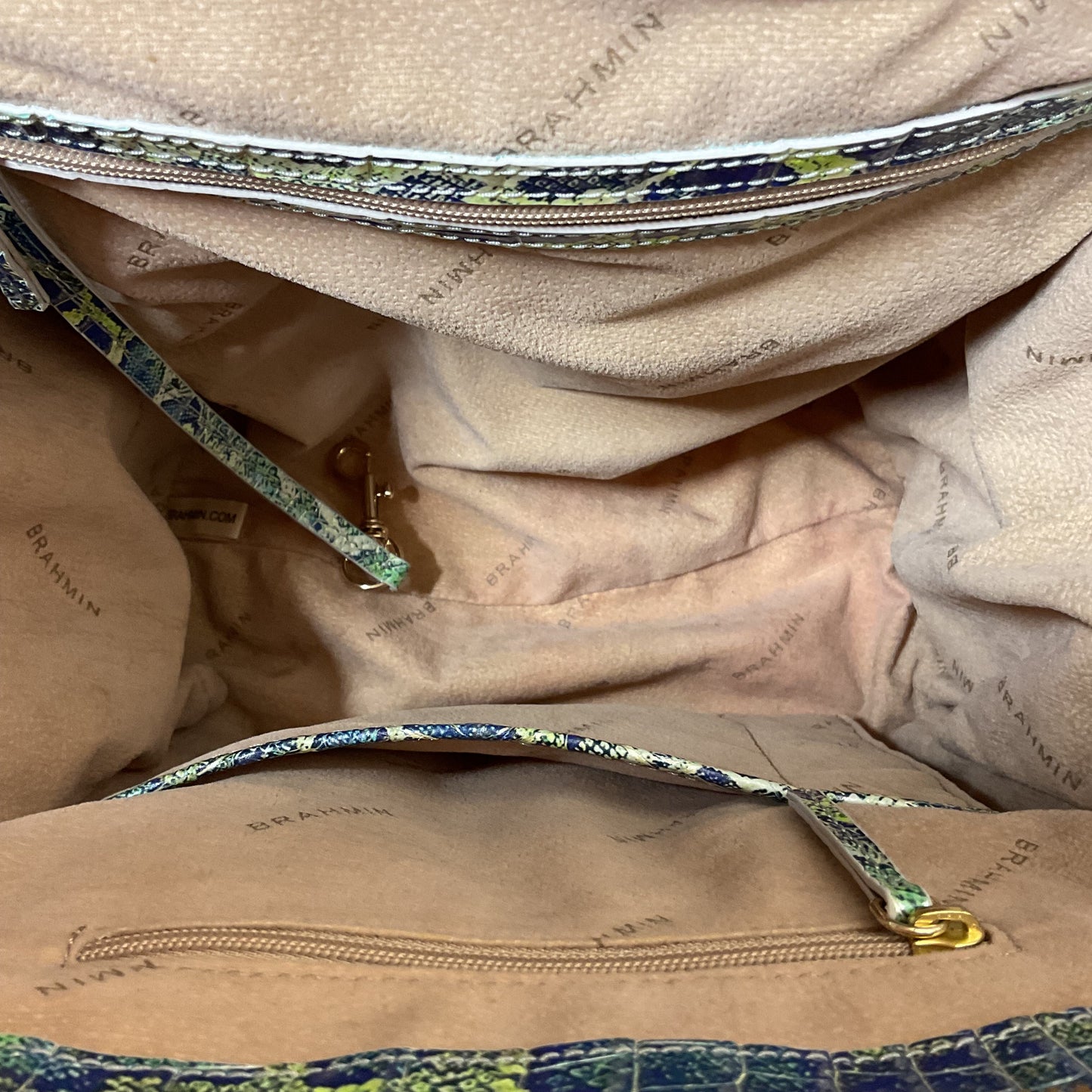 Handbag Designer By Brahmin In Snakeskin Print, Size:Medium