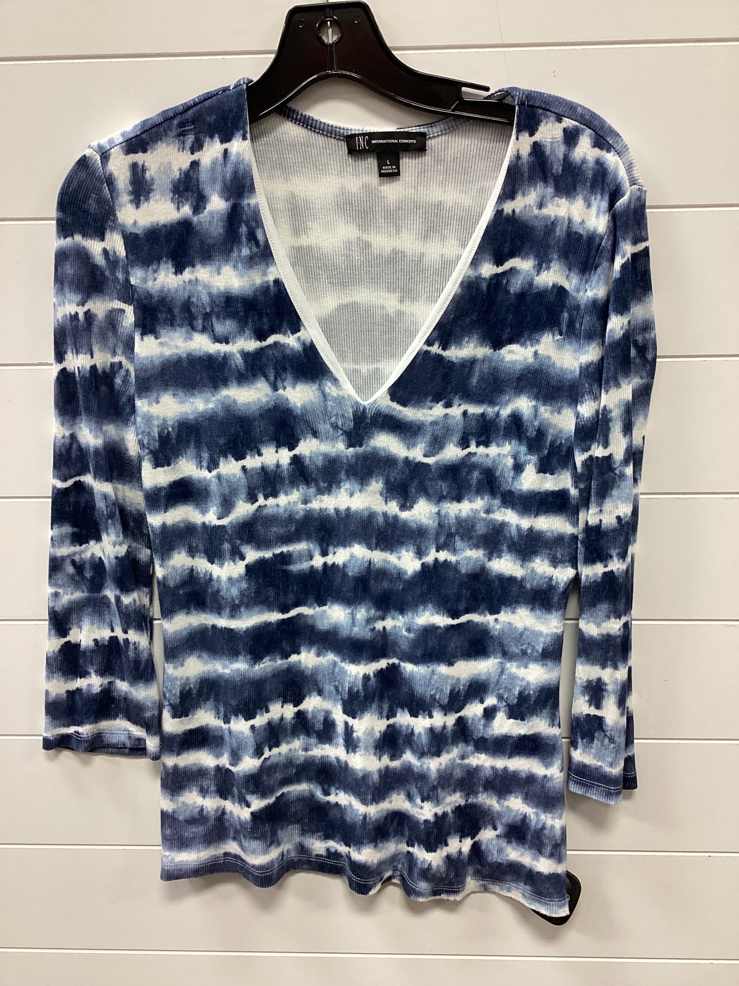 Top Ls By Inc In Blue & White, Size:L