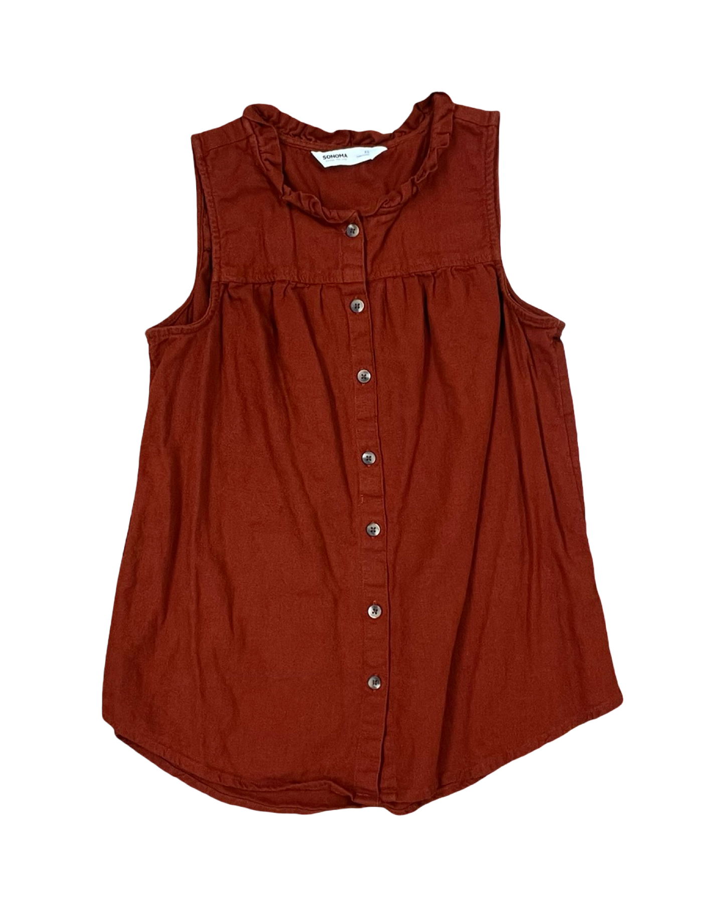 Top Sleeveless By Sonoma In Orange, Size:Xs