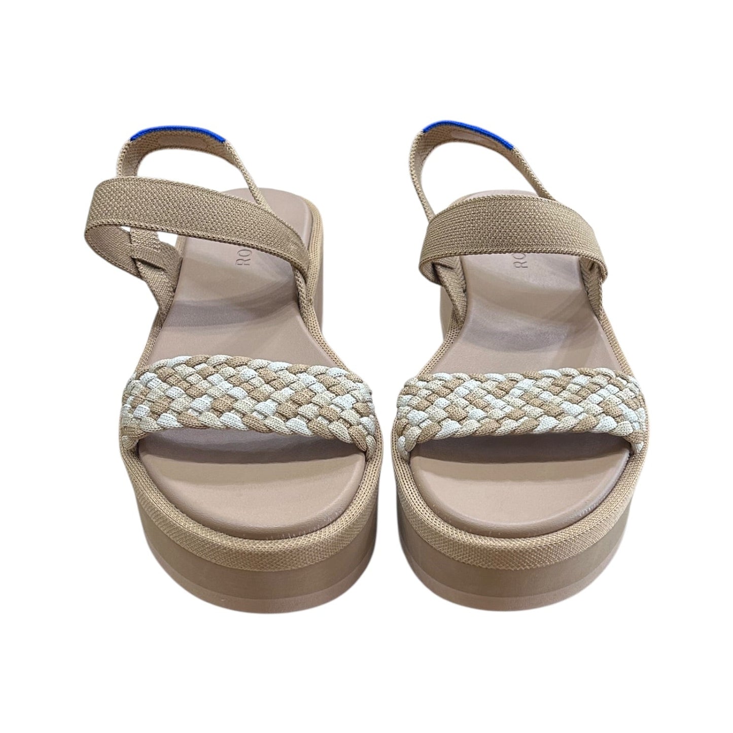 Sandals Heels Platform By Rothys In Cream & Tan, Size:9.5