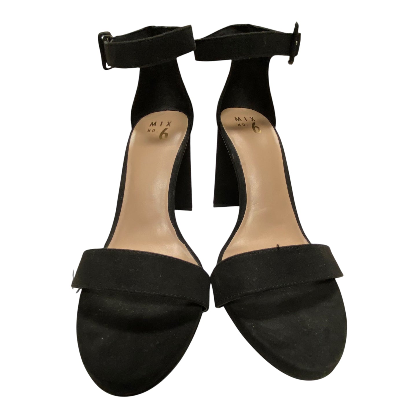 Sandals Heels Block By Mix No 6 In Black, Size:10