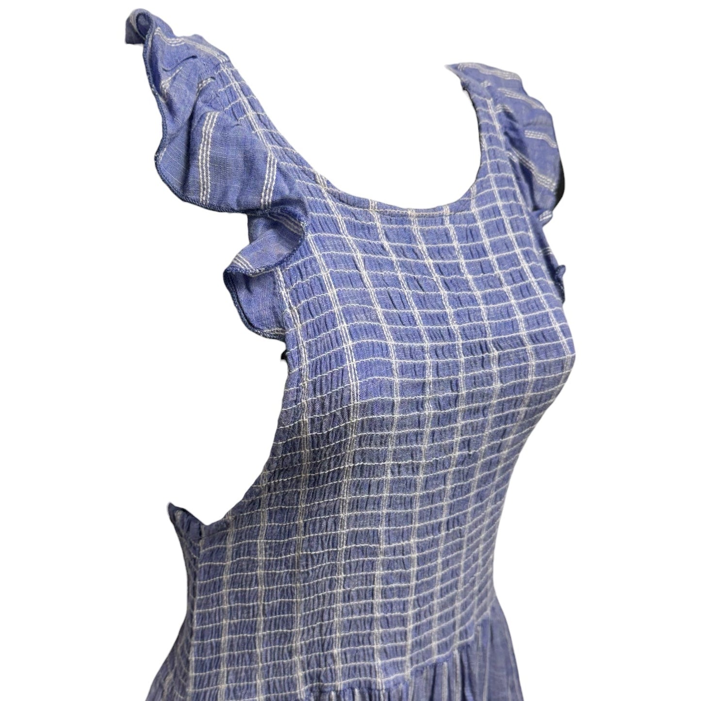 Chambray Butterflies Maxi Dress By Free People In Striped Pattern, Size: XS