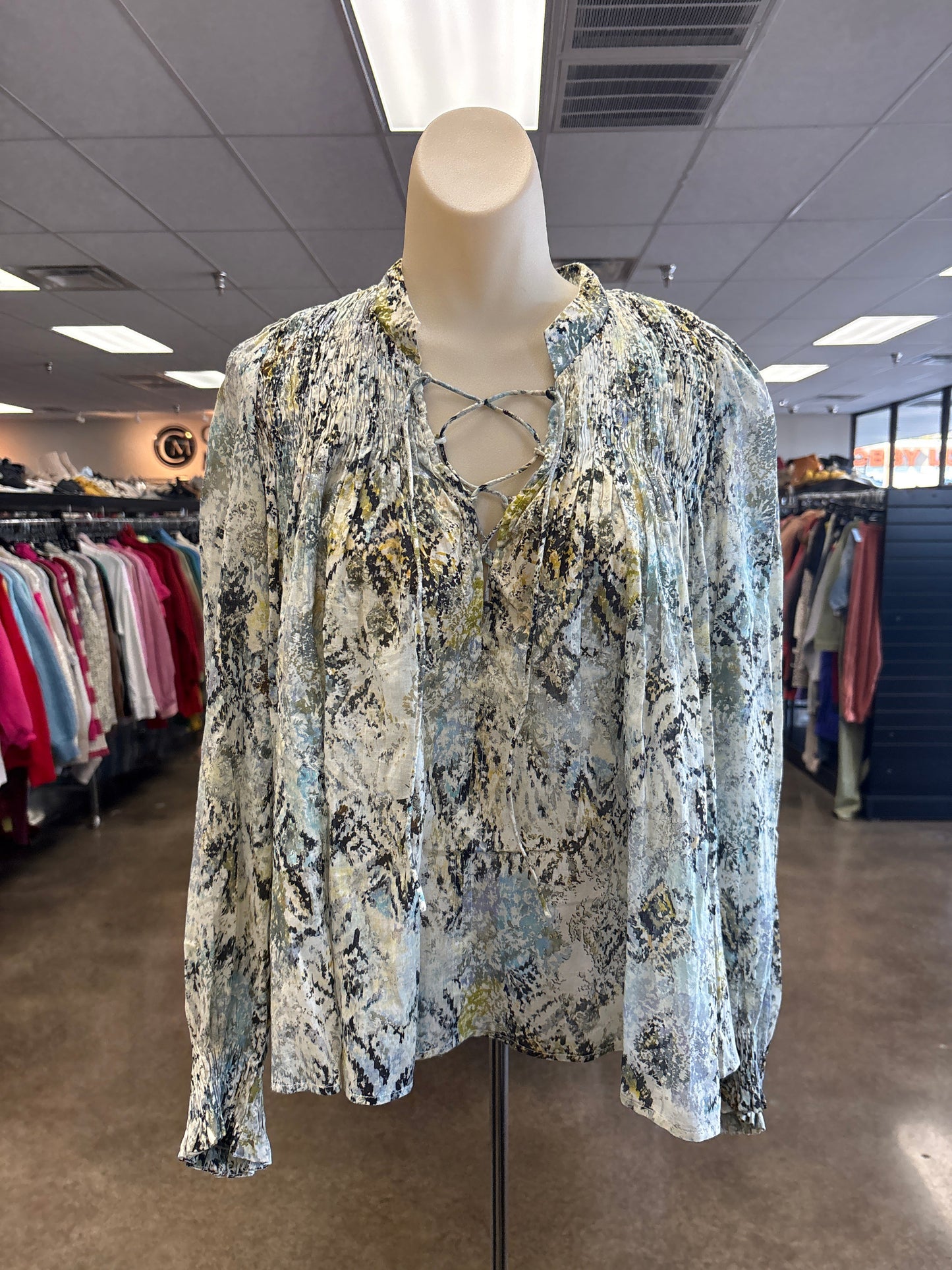 Top Ls By Cma In Floral Print, Size:Xs