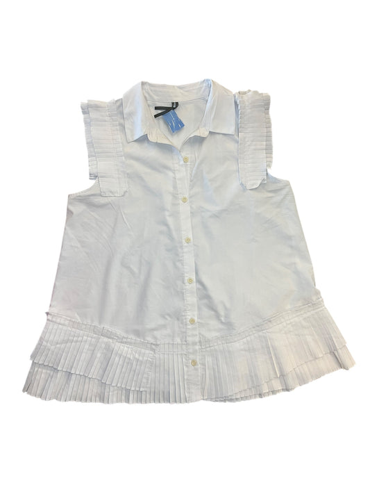 Blouse Sleeveless By Anthropologie In White, Size:L