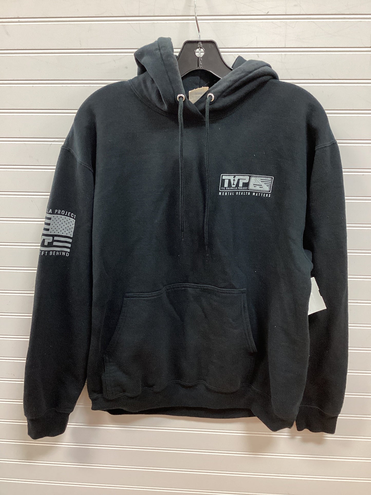 Sweatshirt Hoodie By Port & Company In Black, Size:M