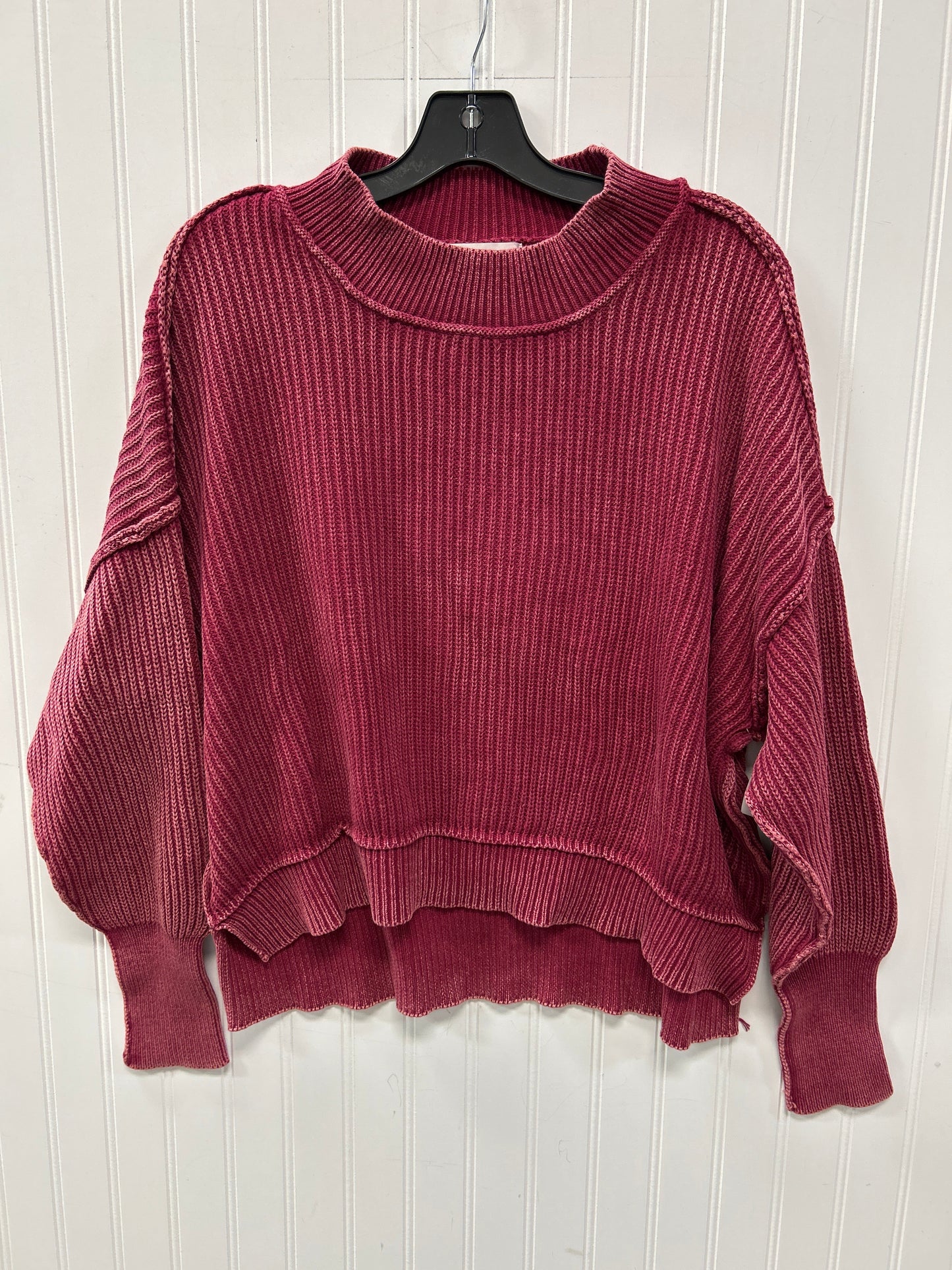 Sweater By Zenana In Red, Size:S