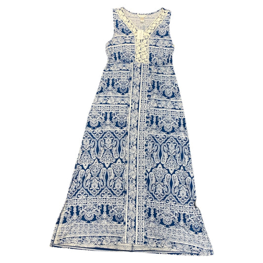 Dress Casual Maxi By Christopher And Banks In Blue & White, Size:L