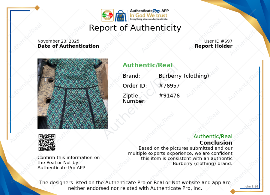 Dress Luxury Designer By Burberry In Blue & Green, Size: S