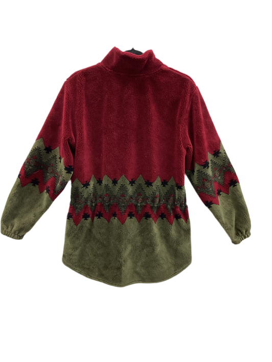 Jacket Fleece By Cmc In Green & Red, Size:L