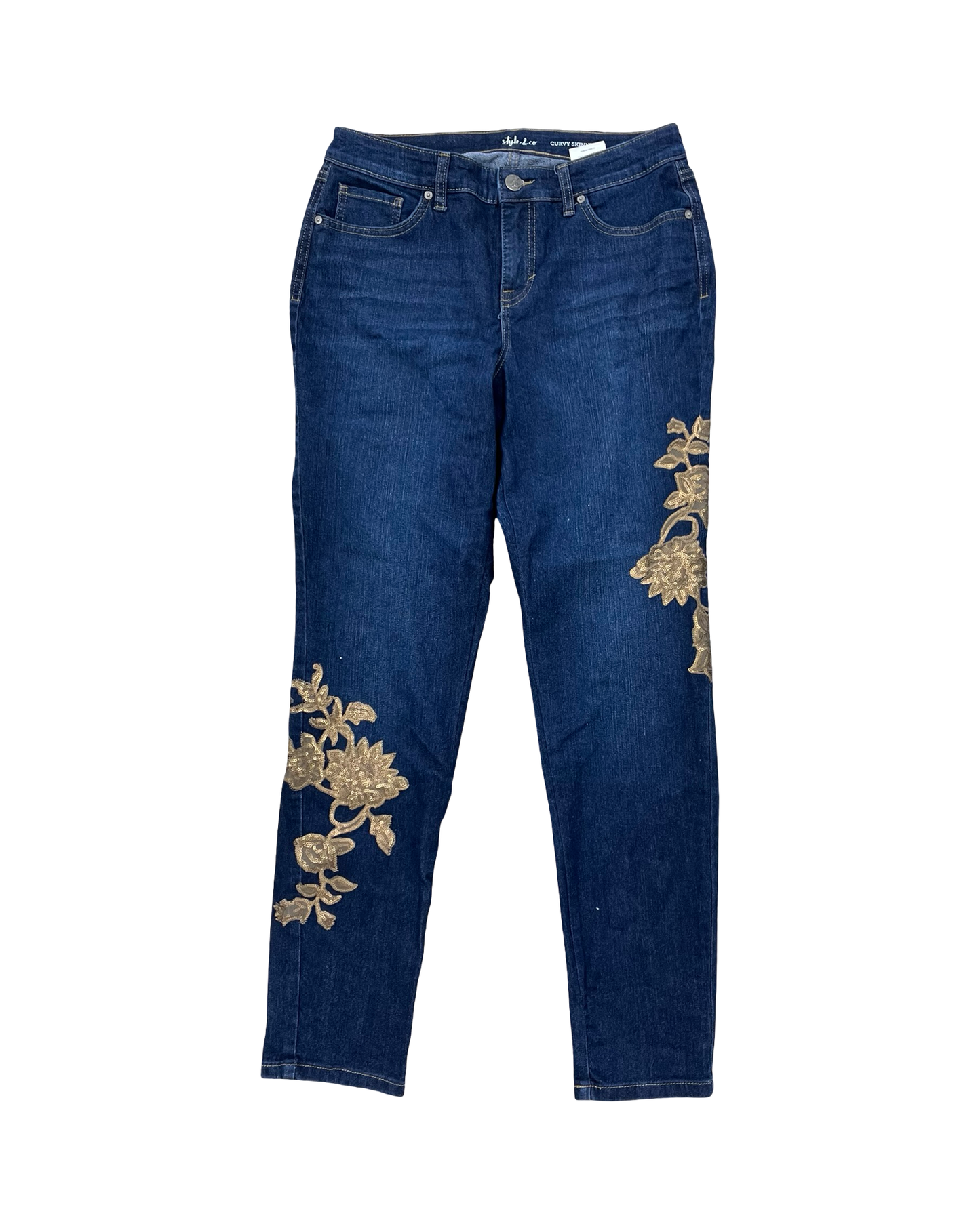 Jeans Skinny By Style And Company In Blue Denim, Size:8
