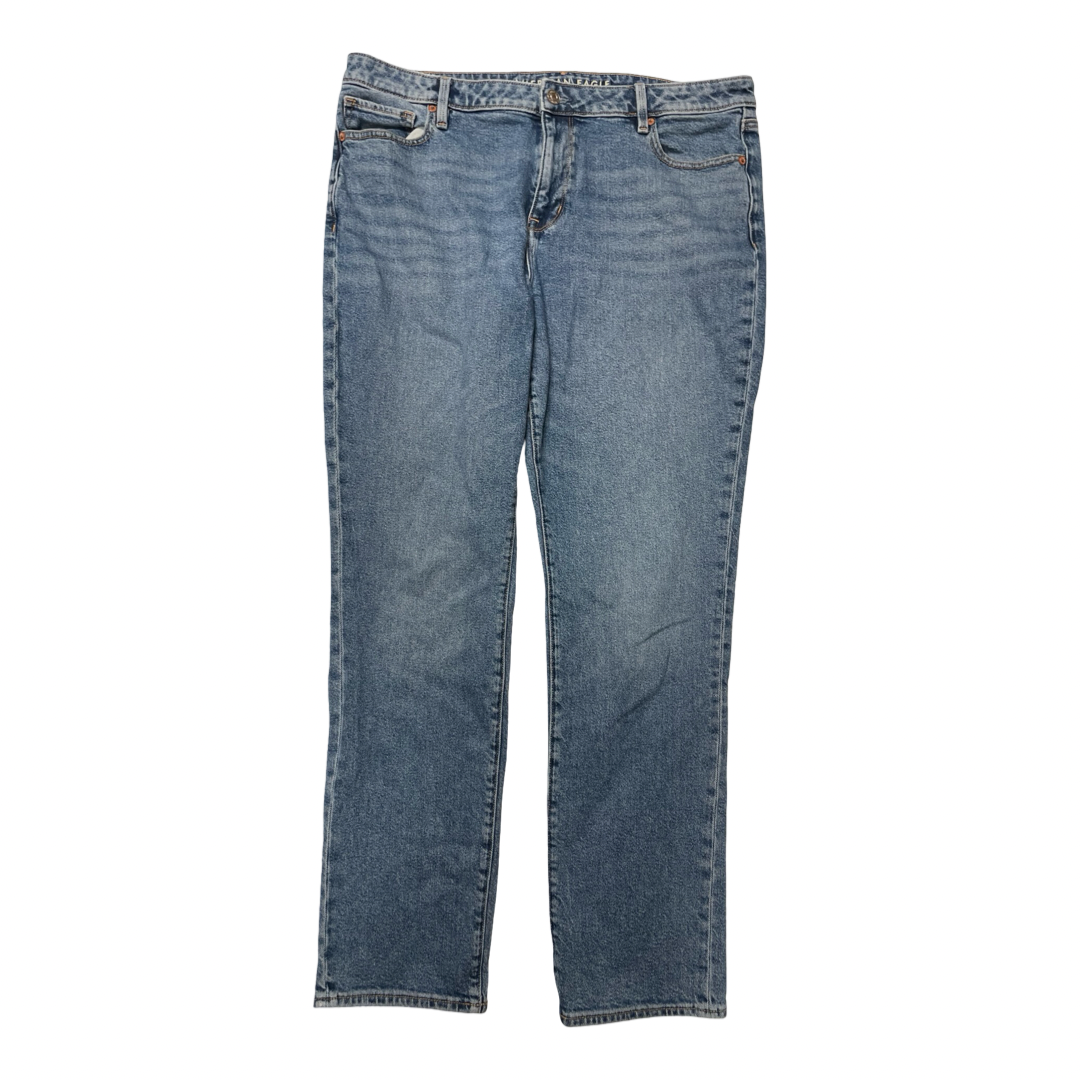 Jeans Straight By American Eagle In Blue Denim, Size:14L