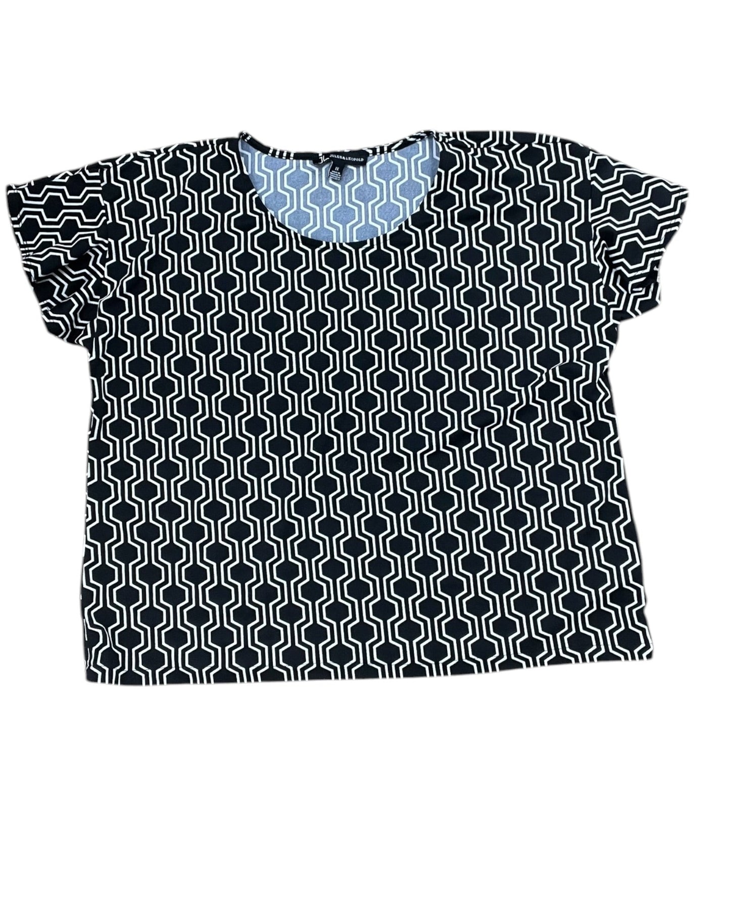 Top Ss By Jules & Leopold In Black & Cream, Size:1X